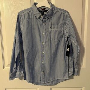 Tommy Hilfiger Boys Blue Striped Button Down Shirt